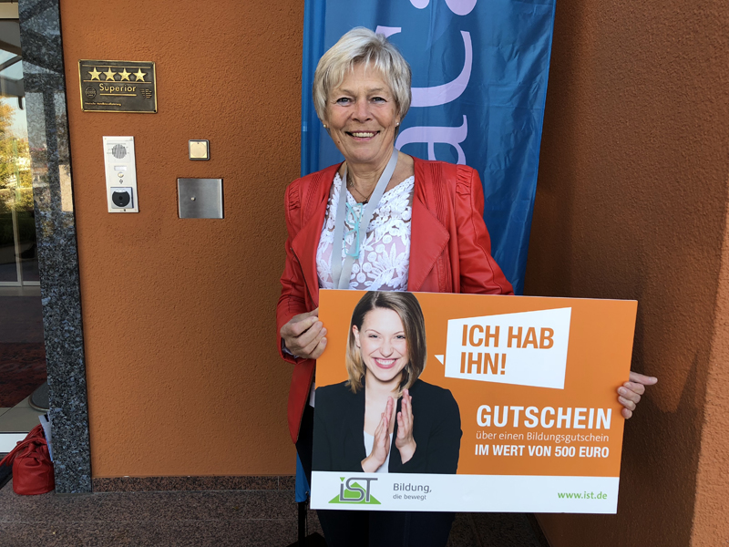 SpaCamp: Ingrid Ulbrich hat den IST-Bildungsgutschein gewonnen