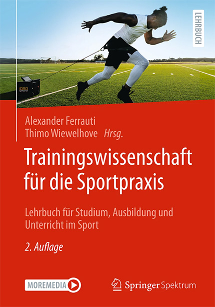 Buchcover "Trainingswissenschaft für die Sportpraxis", herausgegeben von den Professoren Alexander Ferrauti und Thimo Wiewelhove